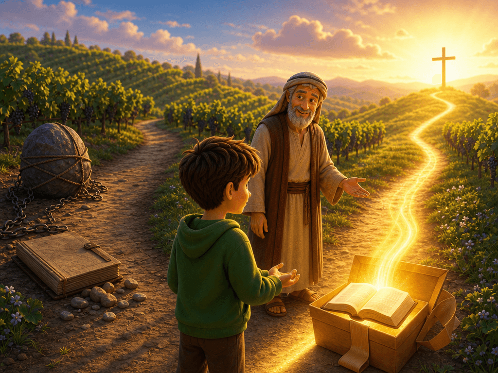 Michael sees the path of God’s gift and the heavy path of trying to earn salvation